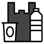 plastic jug, cup and bottle